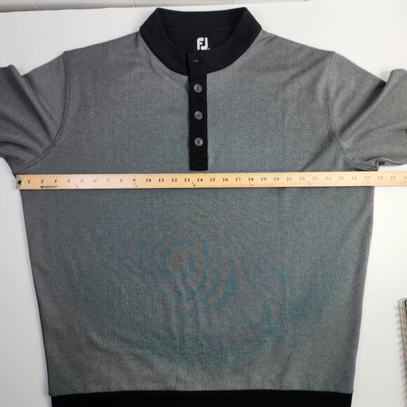 FootJoy Jacquard 1/4 Button Pullover Grey Gray Black Golf Outdoor  Men's XXL - Picture 11 of 15
